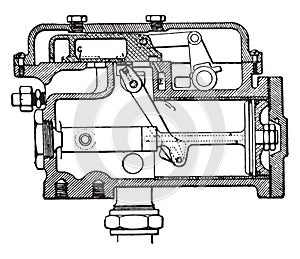 Tap system mechanic Vaughan Mckee, vintage engraving