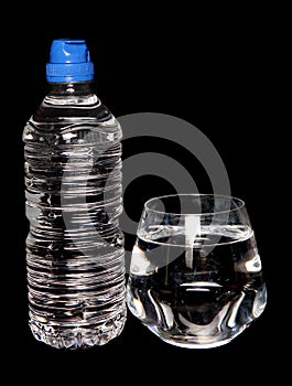 Tap water and bottled spring water