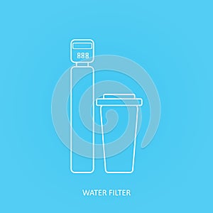 Tap water filter icon.. Drink and home water purification filters. Vector water filter icon