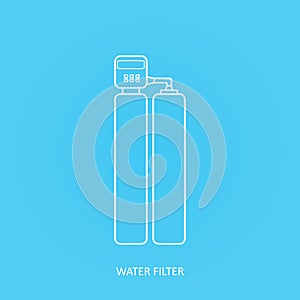 Tap water filter icon. Drink and home water purification filters. Vector water filter icon. Water softener filter vector icon.