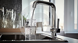 Tap water in modern home