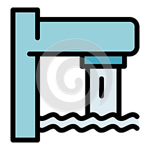 Tap water pool icon color outline vector