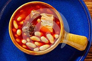 Tapas Fabada Asturiana beans and sausage Spain photo