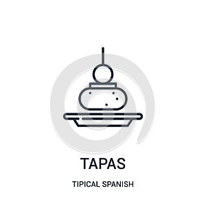 tapas icon vector from tipical spanish collection. Thin line tapas outline icon vector illustration. Linear symbol for use on web photo
