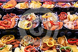 Tapas market stall, Mercat de la Boqueria, Barcelona, Spain