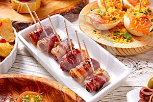 Tapas mix and pinchos food from Spain recipes also pintxos