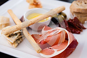 Tapas platter with ham