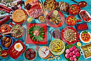 Tapas from spain mix of most popular recipes