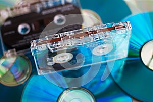 Tape Cassette with CD Disks photo