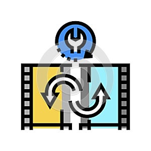 tape duplication color icon vector illustration