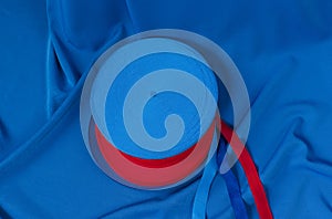 The tape is frame. different colors. on fabric