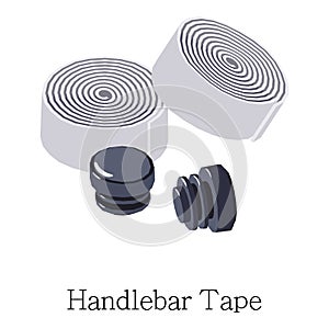 Tape handlebar icon, isometric 3d style photo