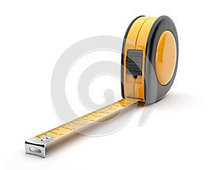 Tape measure 3D. Construction tool. Icon