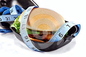 Tape measure around sandwich