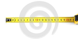 Tape measure on background