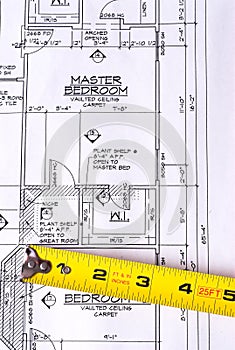 Tape Measure on Blueprints