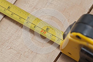 Tape measure on the brown