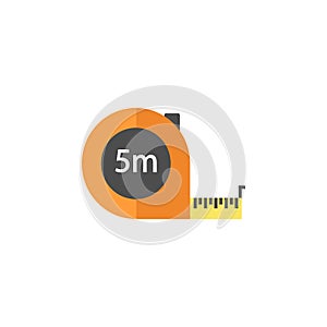 Tape measure flat icon, build repair elements