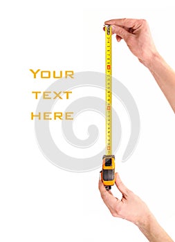 Tape measure in hands