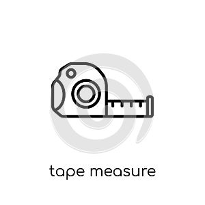 tape measure icon. Trendy modern flat linear vector tape measure