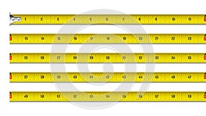 Tape measure in inches photo
