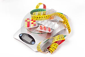 Tape-measure and medicament photo