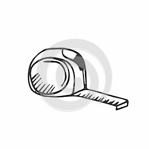 Tape Measure Roll line icon, outline vector sign, linear style pictogram isolated on white. Symbol, logo illustration. Editable