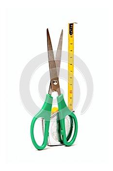 Tape-measure and scissors