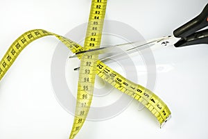 Tape measure and scissors