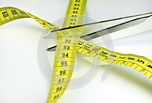 Tape measure and scissors