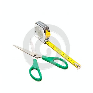 Tape-measure and scissors