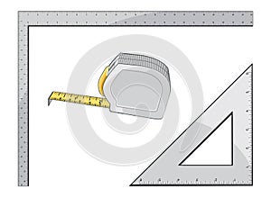 Tape Measure Square and Triangle