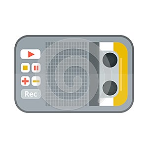 Tape recorder or dictaphone icon isolated on white vector illustration microphone voice audio sound equipment electronic