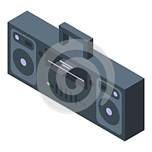 Tape recorder icon, isometric style