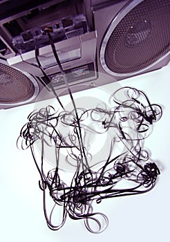 Tape spewing boombox