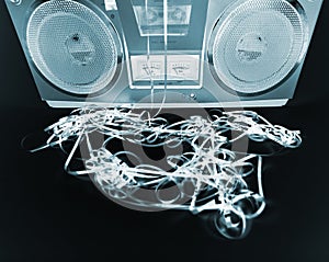 Tape spewing boombox