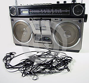 Tape spewing boombox