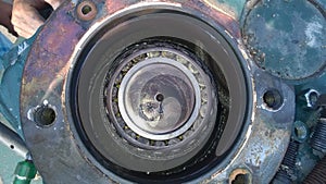 Taper roller bearing in gearbox photo