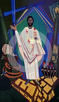 Tapestry of Christ in Liverpool Metropolitan Cathedral