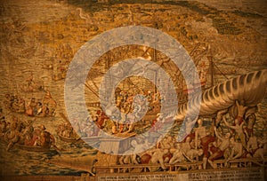 Tapestry, sailing ships