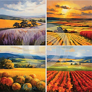 A Tapestry of Seasons: Changing Colors in the Crop Fields