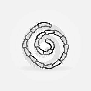 Tapeworm vector Helminth concept thin line icon or sign