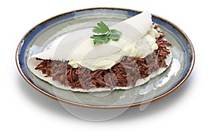 Tapioca crepe , carne seca, brazillian food photo