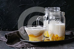 Tapioca dessert with mango