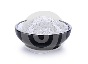 Tapioca flour on white background