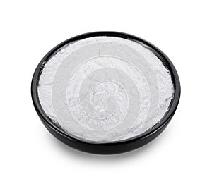 Tapioca flour on white background