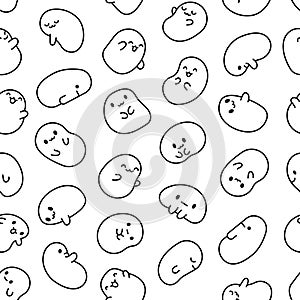 Tapioca pearls. Seamless pattern. Coloring Page