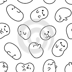 Tapioca pearls. Seamless pattern. Coloring Page