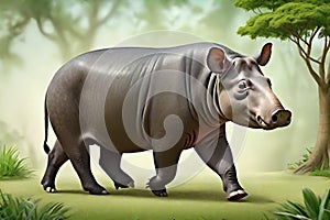 Tapir animal grassy herbivore Amazon mammal