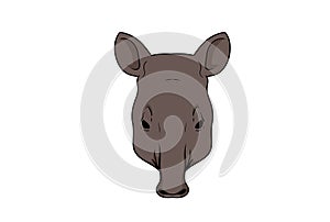 Tapir animal head cartoon wildlife face character art